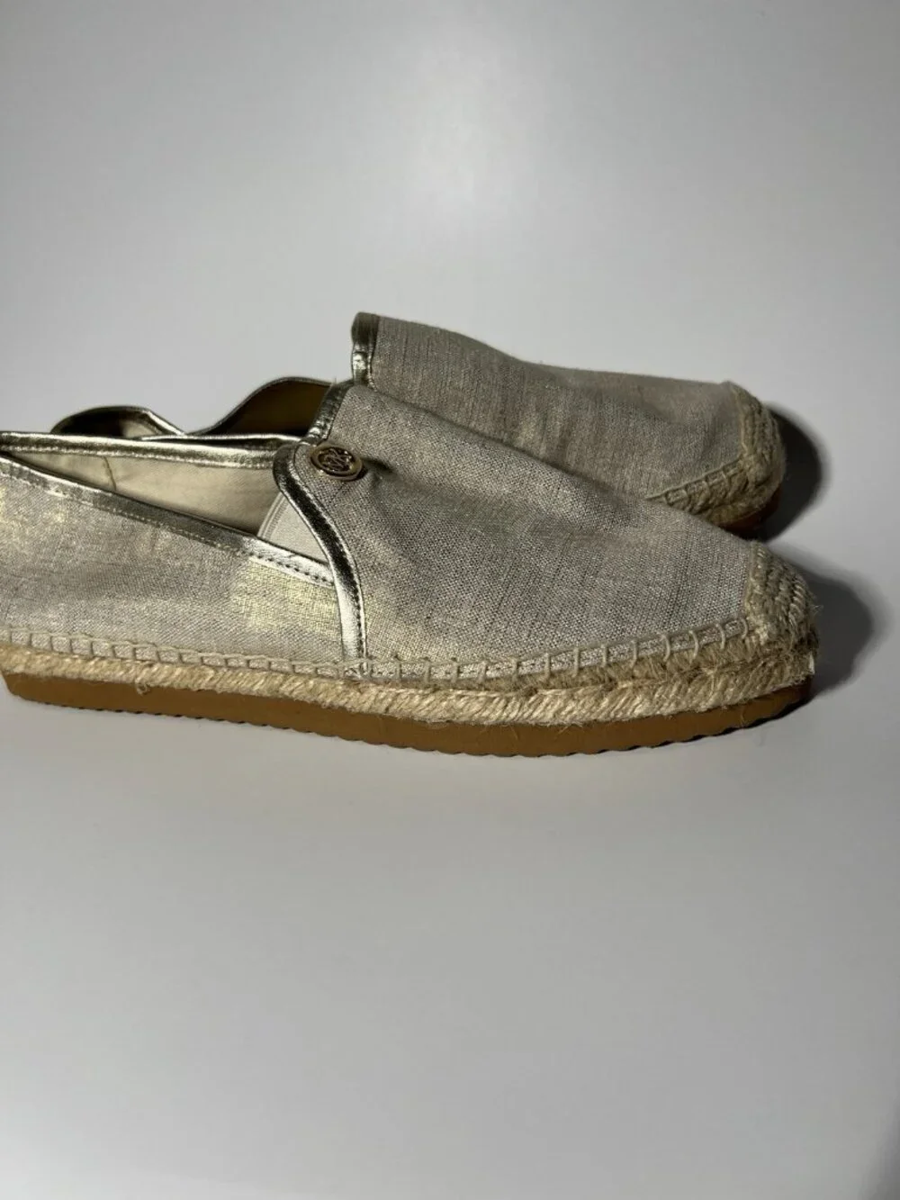 Michael Kors Kendrick Espadrille Flats Gold Women’s Size 7.5